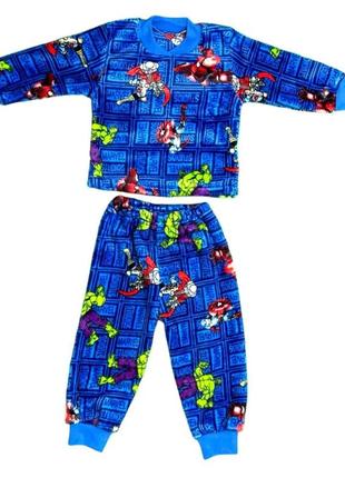 Очень качественная и теплая махровая пижама 86-146р детская, единорог, марвел, футбол, дено4 фото