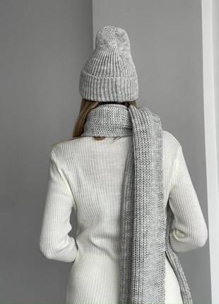 Теплий трендовий комплект шапка + шарф4 фото