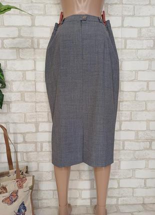 Новая мега теплая юбка миди карандаш на 44%шерсть в сером цвете, размер с-м2 фото