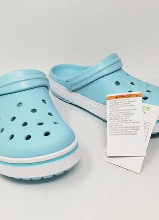 Крокс крокбенд нежно голубые женские crocs crocband ii clogs ice blue/pool2 фото