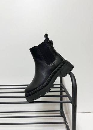 Женские зимние ботинки на меху, высокие, черные5 фото