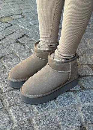 Угги на платформе ugg ultra mini platform натуральный замш