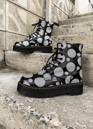 Черевики dr. martens jadon polka black (без хутра) ботинки3 фото