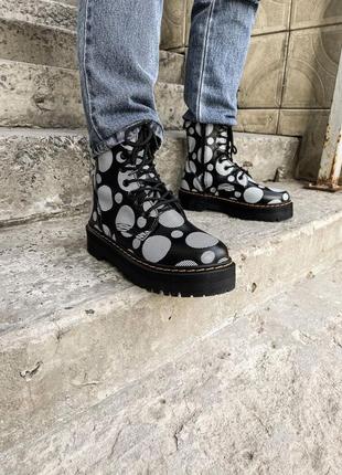 Черевики dr. martens jadon polka black (без хутра) ботинки9 фото