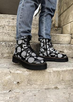 Черевики dr. martens jadon polka black (без хутра) ботинки10 фото