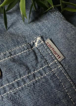 Мужская светлая синяя голубая рубашка с длинным рукавом carhartt оригинал размер s6 фото