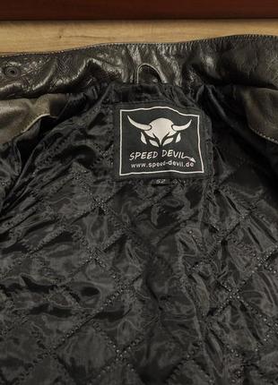 Speed devil 48 р куртка байкерская темно серая под винтаж потерта состаренная осенняя7 фото