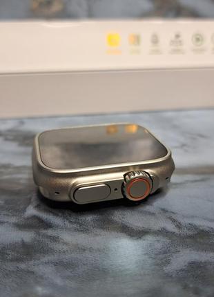 Cмарт-часы smart watch x8 ultra 49mm электронные с магнитной зарядкой и микрофоном. серебро6 фото