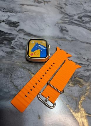 Cмарт-часы smart watch x8 ultra 49mm электронные с магнитной зарядкой и микрофоном. серебро7 фото