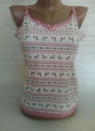 Майка нежно - розового цвета с оленями no secret