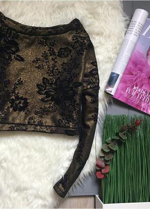 Свитшот топ плотный золотой внутри велюр