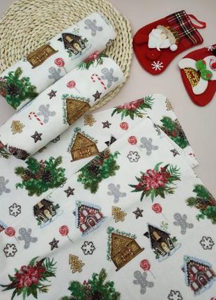 Пеленка новогодняя для новорожденного турецкая фланель / байка