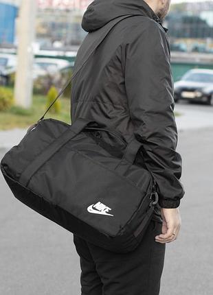 Спортивная сумка nike черная тканевая для тренировок и спортзала дорожная сумка