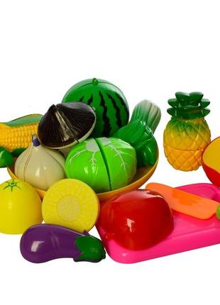 Набор разрезные овощи и фрукты на липучке (2018 а), 14 предметов