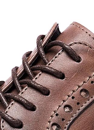 Круглые шнурки с пропиткой для ботинок, длина 120см темно-коричневого цвета, s-08 c №542 фото