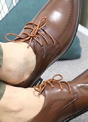 Круглые шнурки с пропиткой для ботинок, длина 120см коричневого цвета, s-08 c №552 фото