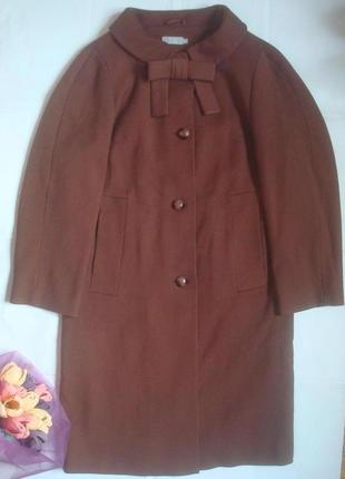 Очень классное пальто коричневого цвета с бантиком /topshop/осень-весна1 фото
