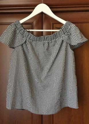 Актуальна блуза в клетку clochouse без рукава/розмір м/6 фото