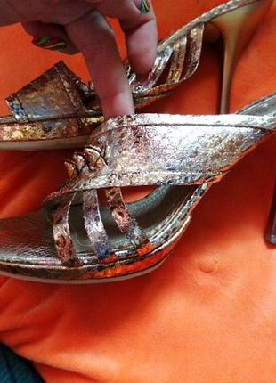 Шлепки золотые 38р