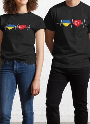 Мужская и женская патриотическая футболка с принтом ukraine turkey украина турция5 фото