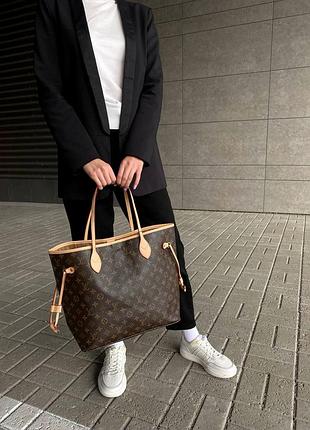 Женская сумочка louis vuitton, кожаная сумка шопер через плечо коричневая луи витон6 фото