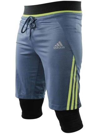 Шорти з компресійними лосинами adidas tech speedline climalite 2in1