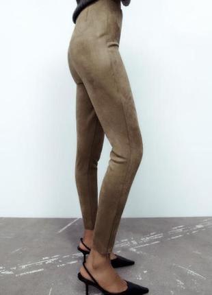 Легінси, штани, висока посадка, коричневі.2 фото