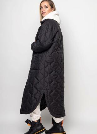 Модное стеганое пальто-рубашка черного цвета евро-зима, больших размеров от 50 до 605 фото