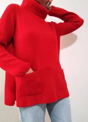 Яркий кашемировый свитер с карманами2 фото