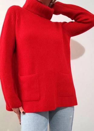 Яркий кашемировый свитер с карманами5 фото