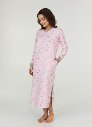 Тепла нічна сорочка домашня сукня зимова на підчосі ellen sentiment 104/02/02