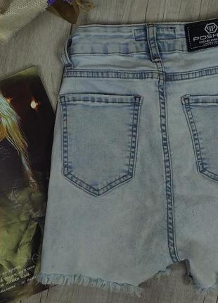 Джинсовые шорты для девочки poshum jeans голубые размер 1464 фото