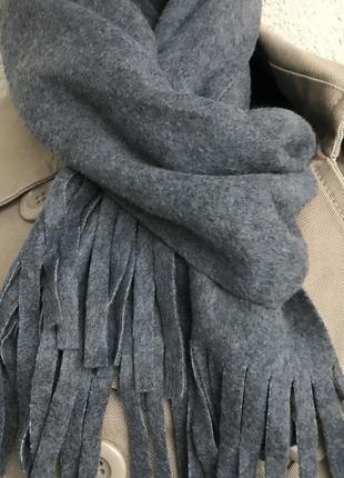 Серый мягкий шарф унисекс2 фото