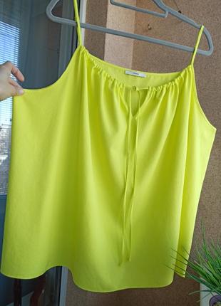 Красивая стильная яркая однотонная летняя блуза / маечка2 фото