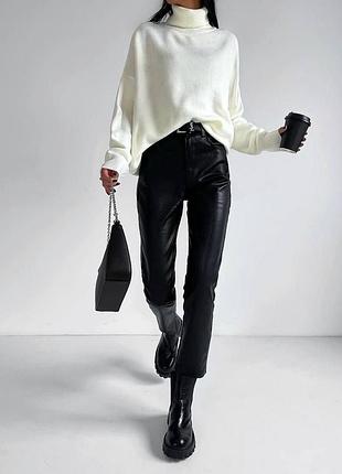 Брюки утепленные эко кожа