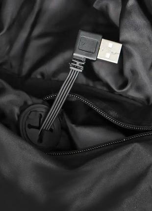 Куртка з підігрівом від повербанка usb m09-4 black 2 зони підігрівання для туризму риболовлі активного відпочинку (4xl)4 фото