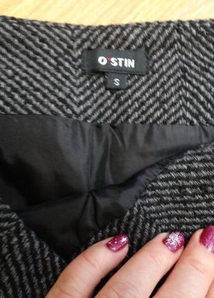 Теплая мини-юбка прямого фасона с подъюпником тм оstin размера s2 фото