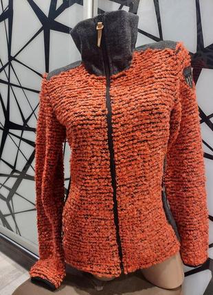 Теплая кофта, джемпер барашек на молнии от torsta цвета терракот 44-46