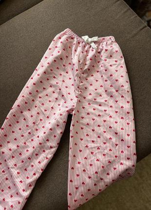 Розовые пижамные штаны в сердечка zara