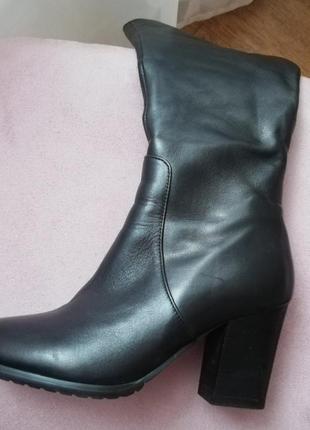 Черные кожаные ботиночки, сапоги, сапожки6 фото