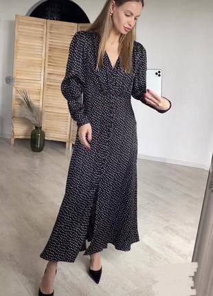 Чудова сукня міді в горох від mango