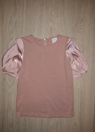 Рубашка из блестящей органзы zara на 11-12 лет2 фото