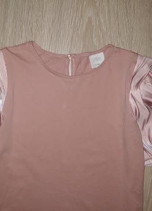 Рубашка из блестящей органзы zara на 11-12 лет4 фото