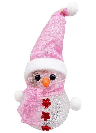 Нічник новорічний "сніговичок" сх-4-02 led 15 см, рожевий від imdi1 фото