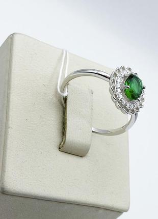 Кольцо серебряное с зелёным кварцем 17 2,13 г5 фото