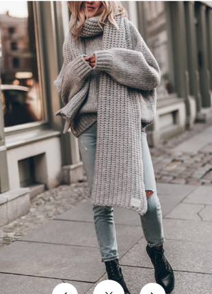 Довгий широкий шерстяний шарф drykorn