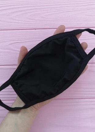 Черная однослойная многоразовая маска / черная тканевая маска