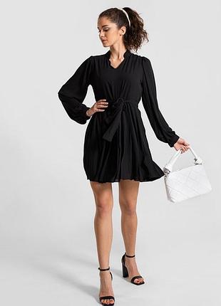 Платье -рубашка с юбкой плиссе