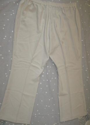 Жіночі світлі брюки cotton traders р. 54(18) великого розміру літні на гумці3 фото
