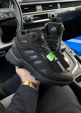 Зимові чоловічі кросівки адідас adidas terrex gore-tex cordura all black fur3 фото